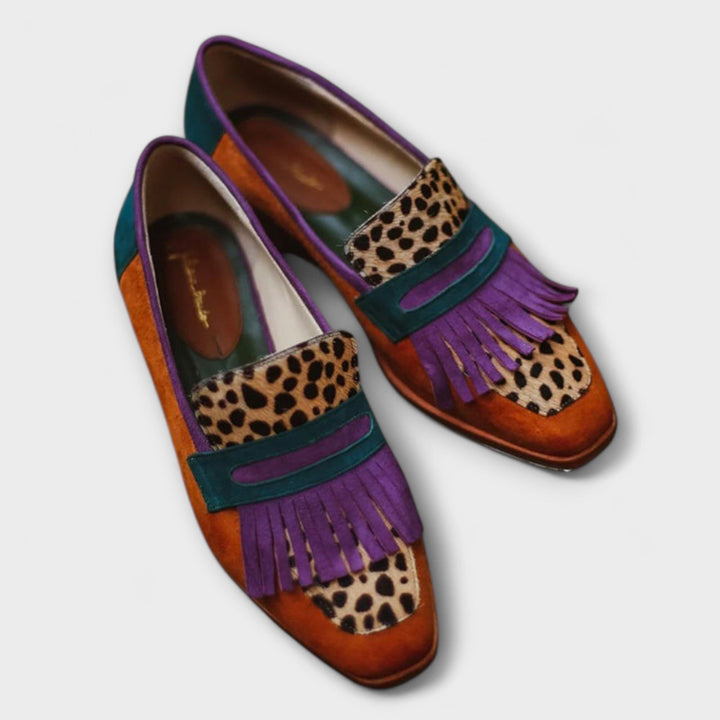 Fallon – Ruutu Leopardimustriga Loafers