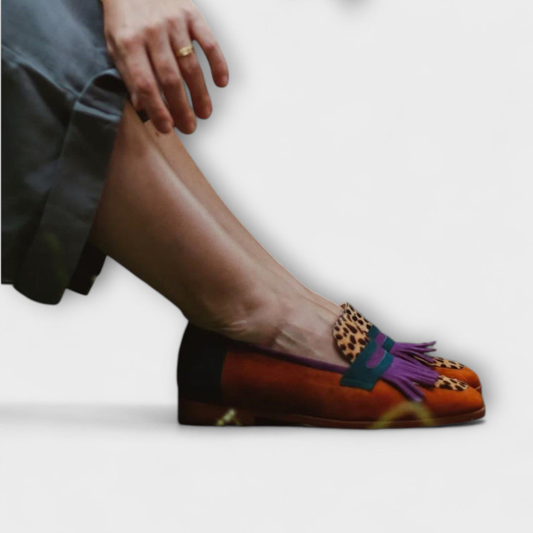 Fallon – Ruutu Leopardimustriga Loafers